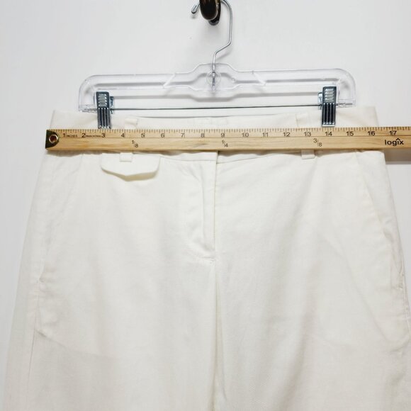 French Connection Womens White Cotton Straight-Leg Trousers high rise Size 6 - Picture 5 of 12